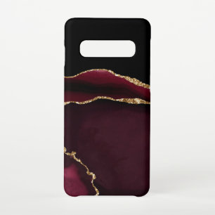 Capa Para Samsung Galaxy Glamorosa árgula, Gato Chic Black Roxo Dourado