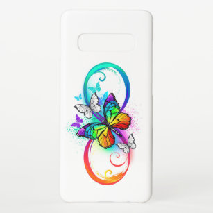 Capa Para Samsung Galaxy Infinidade brilhante com borboleta arco-íris