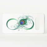 Capa Para Samsung Galaxy Infinity Symbol with Peacock Feather<br><div class="desc">The symbol of infinity with a bright,  green,  artistic peacock feather on a white background. Tattoo style.</div>