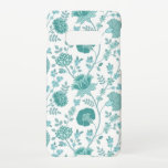 Capa Para Samsung Galaxy Jacobean Floral Big Pattern Teals on White<br><div class="desc">Design de padrão floral de estilo Jacobean em tons contrastantes/azuis de ovo de pato em um fundo branco.</div>