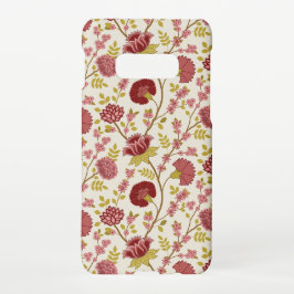 Capa Para Samsung Galaxy Jacobean Floral Reds Pinks Dourado Cream
