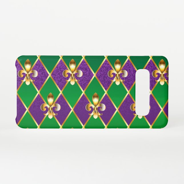 Capa Para Samsung Galaxy Jewelry Background Mardi Gras (Verso Horizontal)