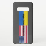 Capa Para Samsung Galaxy Juntos à vitória<br><div class="desc">Samsung Galaxy S10  Case com o slogan Juntos para a vitória! Sobre o caso Samsung Galaxy S10 : bandeira dos EUA e Ucrânia</div>