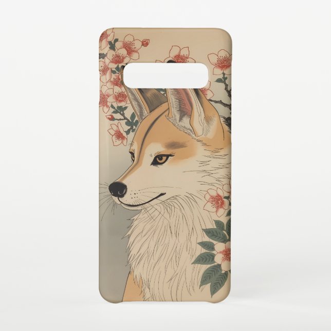 Capa Para Samsung Galaxy Kitsune & cherry blossom (Verso)