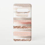 Capa Para Samsung Galaxy Listras De Largura De Cobre Do Lixo Rosegold<br><div class="desc">Blush Rosegold Copper Glitter Stripes faz um belo design para este chic trendy case.</div>
