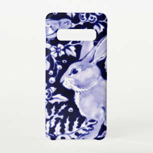 Capa Para Samsung Galaxy Marinho Azul e Coelho Branco Chinoiserie de Aves