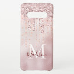 Capa Para Samsung Galaxy Monograma de gotejamento de rosa de microfone de o<br><div class="desc">Rosa chic pincelando o ouro, brilha monograma, capa de telefone de galáxia Samsung. Belo, moderno e legal cobrir para o modesto conhecedor de tendências e adepto da arte. Esta na moda sofisticada seria um excelente para meninas que gostam de vestir designs brilhantes de classe misturadas com designs-leopardo ou de tigre....</div>