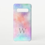 Capa Para Samsung Galaxy Monograma Nome inicial Rainbow Watercolor Pastel<br><div class="desc">Monograma desta adorável capa de telefone de Samsung Galaxy com seu nome inicial e seu nome. Disponível em todos os tamanhos atuais de Samsung e capas de iphone.</div>