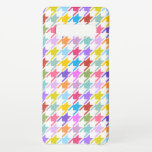 Capa Para Samsung Galaxy Múltiplas cores Houndstooth Padrão Branco<br><div class="desc">Design de padrão de superfície do estilo Houndstooth em uma combinação clara de cores em um fundo branco.</div>