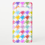 Capa Para Samsung Galaxy Múltiplas cores Houndstooth Padrão Branco Grande<br><div class="desc">Design de padrão de superfície do estilo Houndstooth em uma combinação clara de cores em um fundo branco.</div>