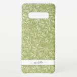 Capa Para Samsung Galaxy Nome do Script Botânico Verde Vintage Elegante<br><div class="desc">Elegante Vintage Green Botanical Script Name Samsung Galaxy S10  Case.</div>