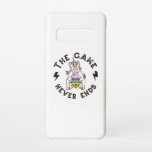 Capa Para Samsung Galaxy O Jogo nunca acaba para os Unicórnios<br><div class="desc">Para um jogador de verdade,  o jogo não acabou. Design único de jogos atraente. Uma combinação perfeita para o seu evento de jogos ou como presente para amigos de jogadores,  família,  viciado em jogos,  nerd de jogos,  geeks de jogos,  aberrações de jogos.</div>