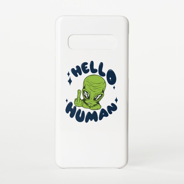 Capa Para Samsung Galaxy Olá, Alienígena engraçada humana (Verso)