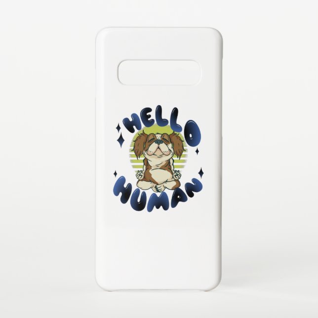 Capa Para Samsung Galaxy Olá humano Meditando yoga cão (Verso)