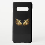 Capa Para Samsung Galaxy Ouro Angel Wings sobre fundo preto<br><div class="desc">Asas brilhantes e ouros anjos sobre fundo escuro. Asas de ouro.</div>