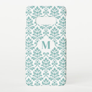Capa Para Samsung Galaxy Padrão de Teal Feuille Damask (Personalizado)