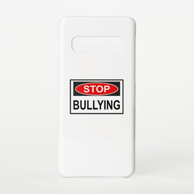 Capa Para Samsung Galaxy Parar Sinal de Bullying Vermelho (Verso)