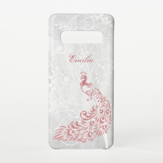 Capa Para Samsung Galaxy Peacock Rosa Personalizado (Verso)