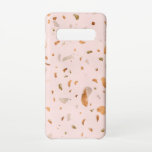 Capa Para Samsung Galaxy Pink Blush Terrazzo Com Douradas Manchas De Cobre<br><div class="desc">Tendência para garotas e mulheres.</div>