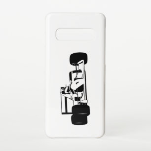 Capa Para Samsung Galaxy Race Car Silhouette preto e branco
