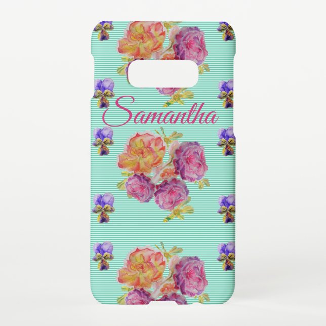 Capa Para Samsung Galaxy Repolho Rosa Vermelho Rosa Nome de Menina (Verso)