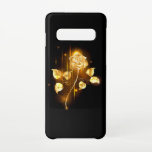 Capa Para Samsung Galaxy rosa do ouro ( rosa dourado )<br><div class="desc">Rosa brilhante com ouro de fundo preto</div>