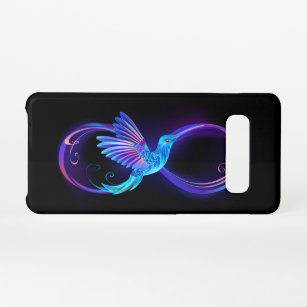 Capa Para Samsung Galaxy Símbolo Neon Infinity com Hummingbird brilhante