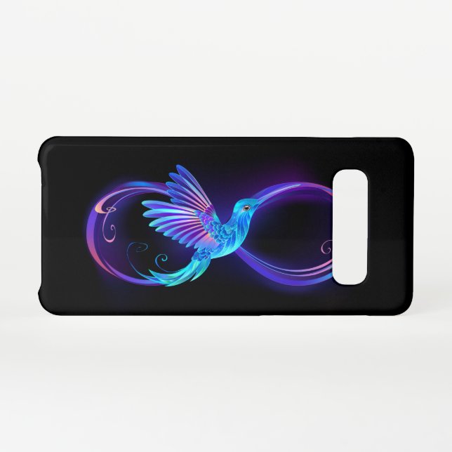 Capa Para Samsung Galaxy Símbolo Neon Infinity com Hummingbird brilhante (Verso Horizontal)