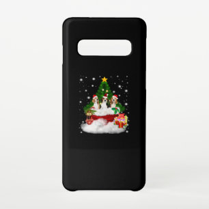 Capa Para Samsung Galaxy Três Beagles Papai Noel com Árvore de Natal