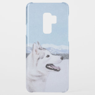 Capa Para Samsung Galaxy S9 Plus, Uncommon Arte de Cão Siberiana (Prata e Branca)