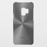 Capa Para Samsung Galaxy S9, Uncommon Aspecto de Aço Inoxidável Metálico Preto Brilhante<br><div class="desc">Aspecto de aço inoxidável fino metálico brilhante preto. Monograma personalizado e opcional. Esta é uma imagem do padrão de aço inoxidável e não do metal real. Disponível em qualquer produto por solicitação.</div>