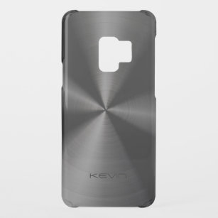 Capa Para Samsung Galaxy S9, Uncommon Aspecto de Aço Inoxidável Metálico Preto Brilhante