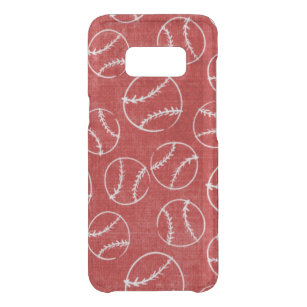 Capa Para Samsung Galaxy S8 Da Uncommon Beisebol Desenhado Vermelho