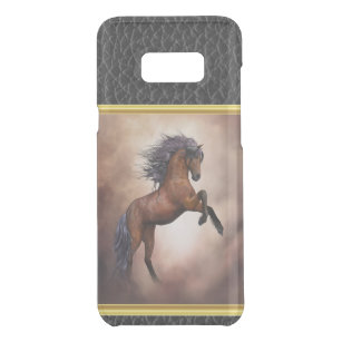 Capa Para Samsung Galaxy S8+ Da Uncommon Cavalo castanho da Frísia que se cria com nuvens n