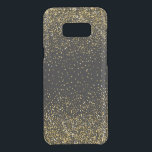Capa Para Samsung Galaxy S8  Da Uncommon Design de Confetti Dourado Glitter Preto e Glam 01<br><div class="desc">Design 01 sobre fundo preto alterável de cor preta</div>