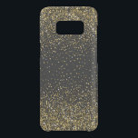 Capa Para Samsung Galaxy S8 Da Uncommon Design de Confetti Dourado Glitter Preto e Glam 03<br><div class="desc">Design 01 sobre fundo preto alterável de cor preta</div>