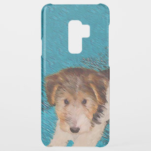 Capa Para Samsung Galaxy S9 Plus, Uncommon Fox Terrier Puppy Painting - Arte Original De Cão