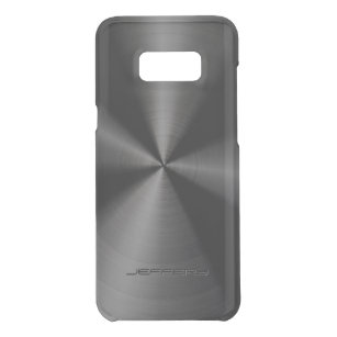 Capa Para Samsung Galaxy S8+ Da Uncommon Padrão Metálico Preto Aço Inoxidável Exame 4