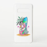 Capa Para Samsung Galaxy Unicórnio com prancha na praia<br><div class="desc">O adorável e doce Unicórnio está gostando da sensação de verão na praia com um belo Surfboard. Excelente para as próximas férias de verão. Bom para os jovens e para os idosos</div>