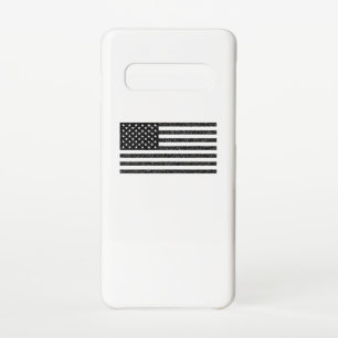 Capa Para Samsung Galaxy US Flag Black and White Vintage Retro