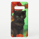 Capa Para Samsung Galaxy Van Gogh Black Kitten Red Flowers<br><div class="desc">Samsung Galaxy Case apresentando um gatinho preto no estilo de Van Gogh! Um gatinho bonito se senta ao lado de um vaso com flores vermelhas. Um muro verde e um chão dão uma ambição primavera. Um presente fantástico para amantes de gatos e colecionadores de arte holandeses!</div>