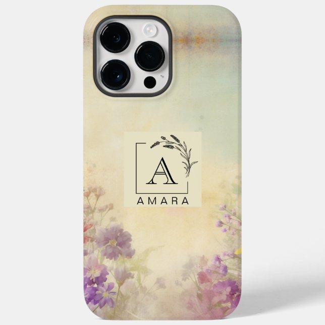Capa personalizada com monograma para iPhone 14 Pr (Verso)