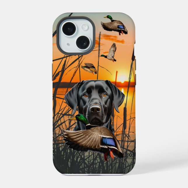 Capa Resistente para iPhone com Pato Voador e Labr (Verso)