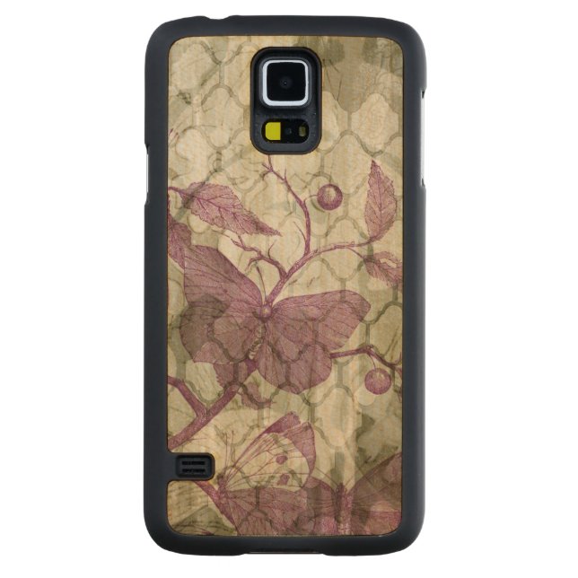Capa Slim De Bordo Para Galaxy S5 Borboletas árabes III (Verso)
