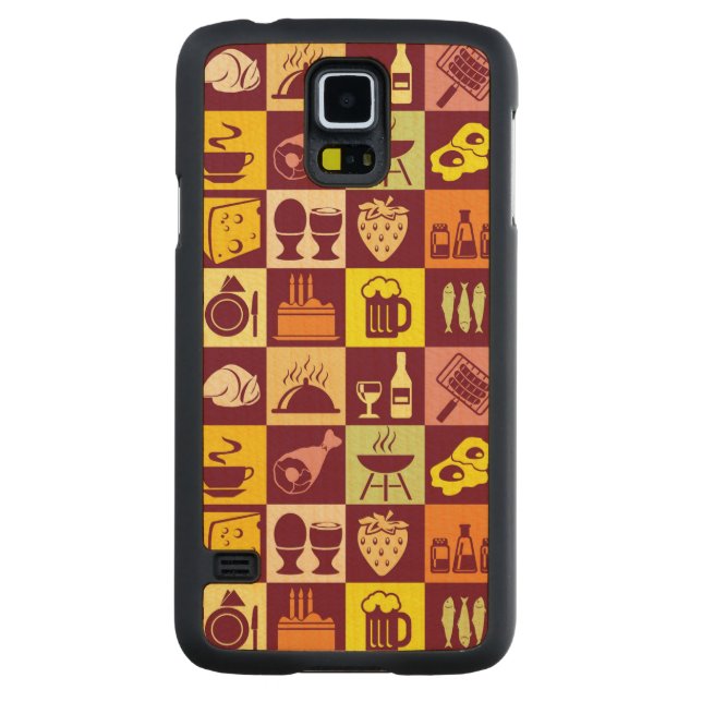 Capa Slim De Bordo Para Galaxy S5 Padrão de Comida 3 (Verso)