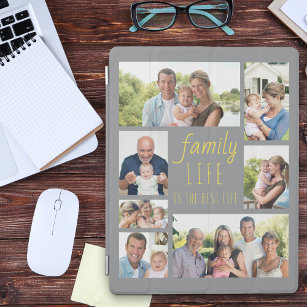 Capa Smart Para iPad Cinza de Colagem de Fotografias da Família 7 e Ama
