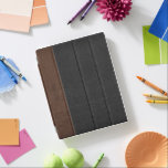 Capa Smart Para iPad Coleção Preta e Castanho, Colchada<br><div class="desc">Impressão de textura de couro preto e castanho elegante com monograma personalizável e facultativo.</div>