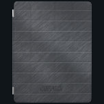 Capa Smart Para iPad Fibra Metálica de Carbono de Cinza Escura Monogram<br><div class="desc">Simples e elegante cinza escura tona fundo metálico de fibra de carbono. Monograma personalizável.</div>