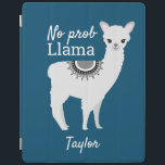 Capa Smart Para iPad Moderno e fofo NO Prob Lama com nome azul<br><div class="desc">Llama moderno sem propósitos e sem propósitos com o Cobrir Azul iPad Inteligente Adicione um toque de diversão e personalidade ao seu iPad com o nosso Llama moderno sem propósitos e sem propósitos com o Cobrir Azul iPad Smart. Apresentando uma ilustração lúdica divertida e a citação humorística "NO prob Lama"...</div>