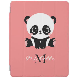 Capa Smart Para iPad Monograma - Panda Sentada Personalizada